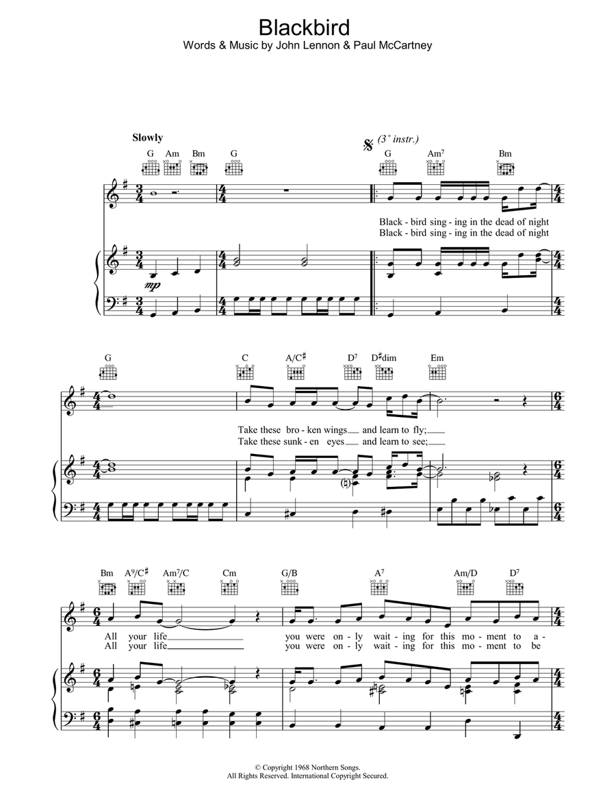 Blackbird Acoustic Guitar scores gallery preview page 1