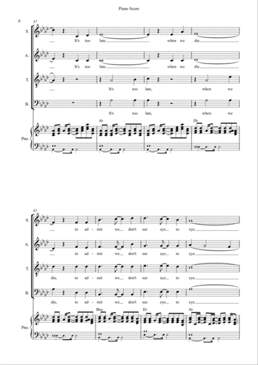 The Living Years The Living Years 4-Part scores gallery preview page 6