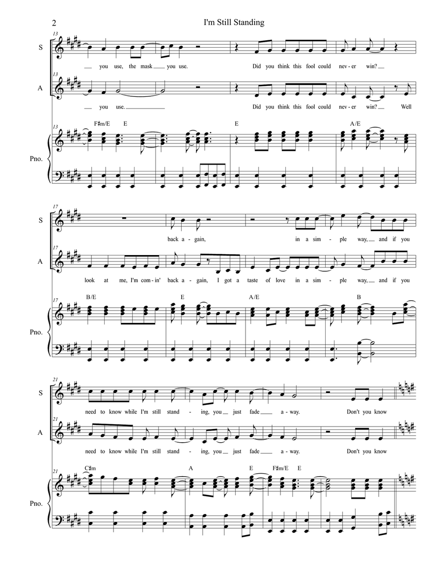 I'm Still Standing Alto Voice scores gallery preview page 2
