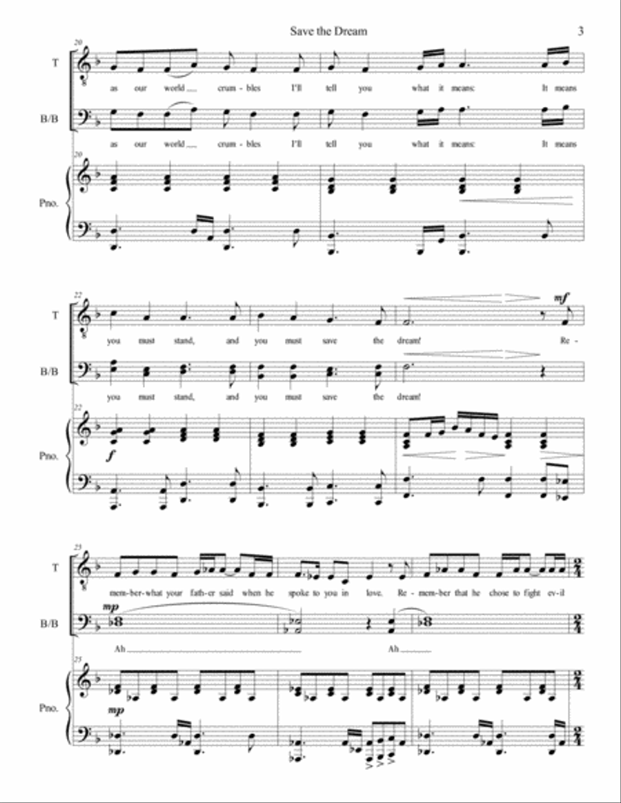 Save the Dream - from Rogue One: A Star Wars Musical - TBB TTBB scores gallery preview page 3