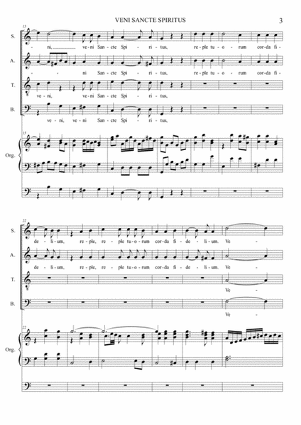 VENI SANCTE SPIRITUS - ALLELUIA - Mozart - K47 - For SATB Choir and Organ 3 staff image number null