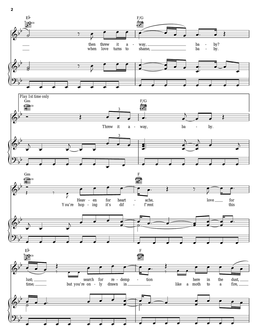 Enemy Within Piano, Vocal, Guitar scores gallery preview page 2