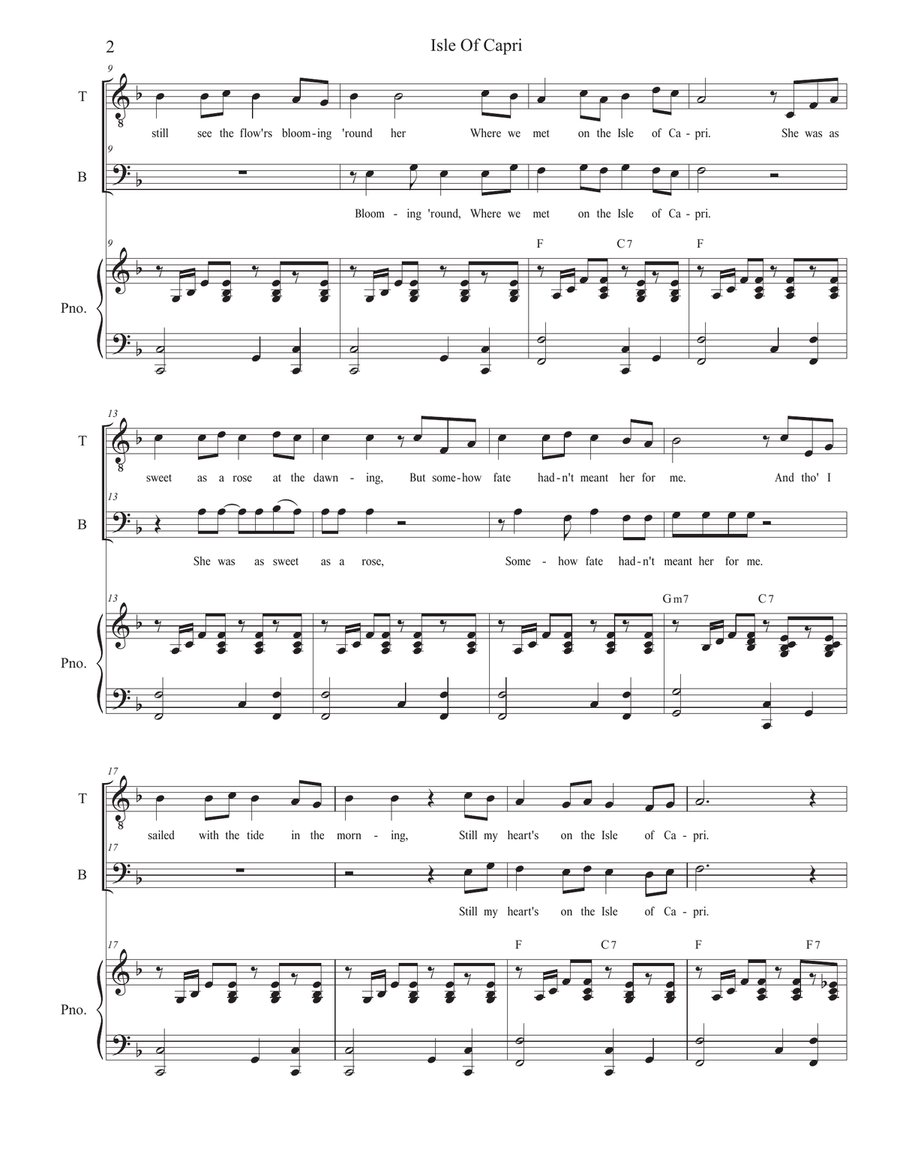 Isle Of Capri Isle Of Capri Tenor Voice scores gallery preview page 2