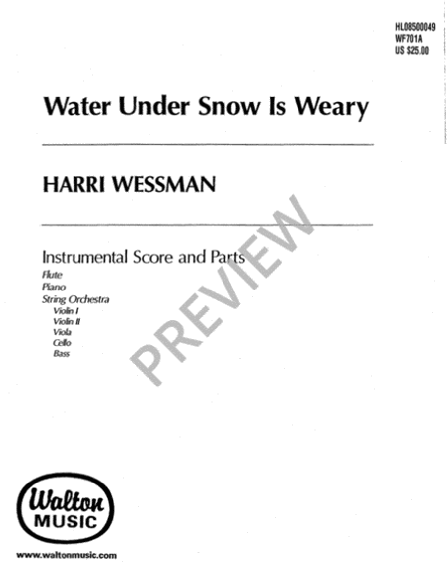 Water Under Snow Is Weary (Full Score and Instrumental Parts)) String Orchestra scores gallery preview page 2