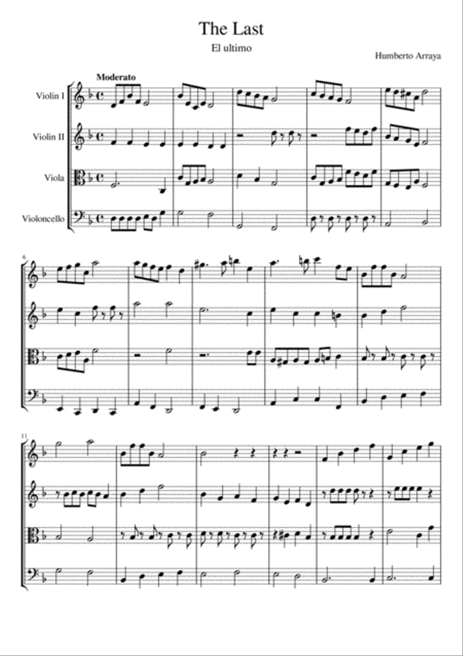 String Quartet (The Last) String Quartet scores gallery preview page 1