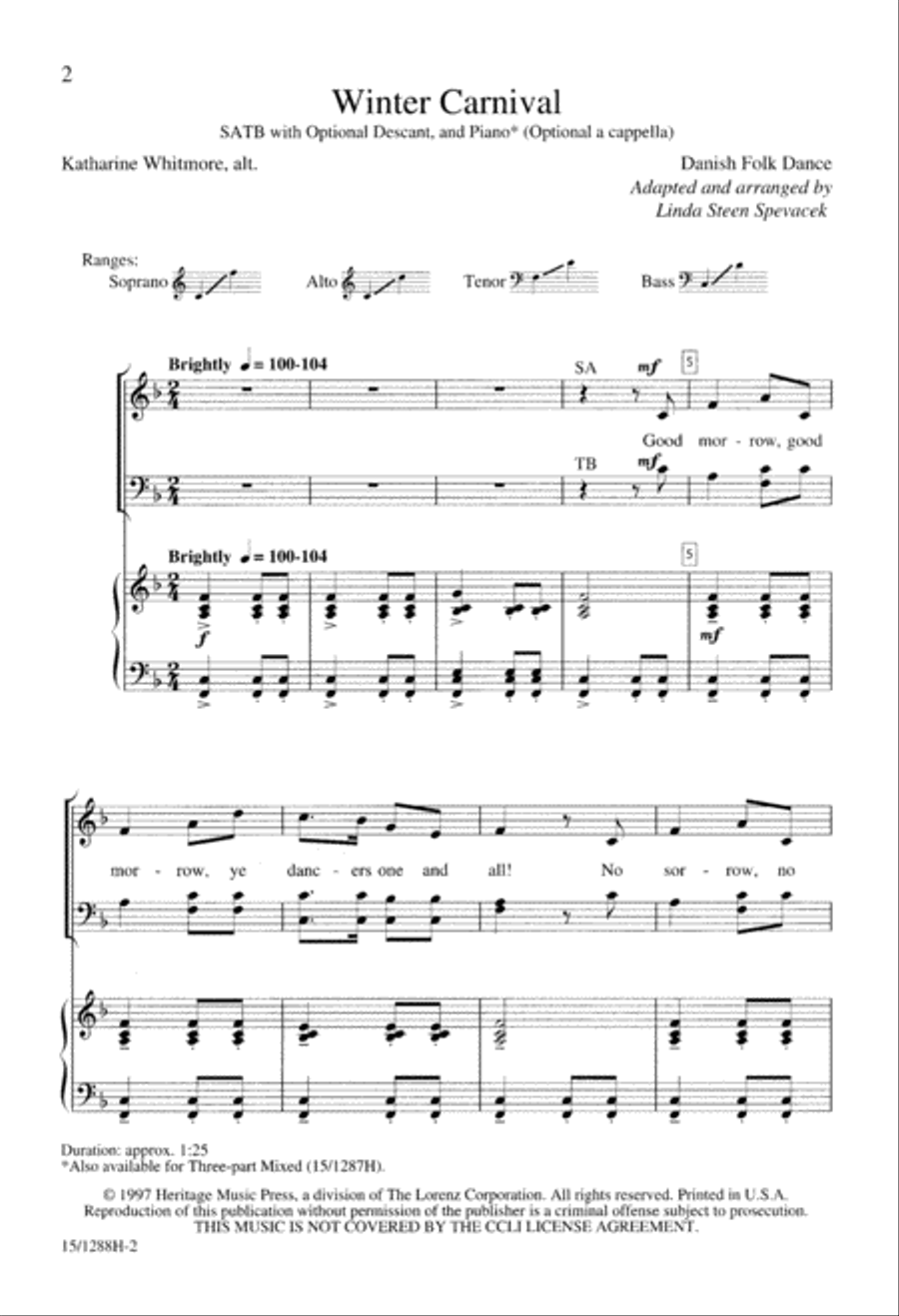 Winter Carnival 4-Part scores gallery preview page 3