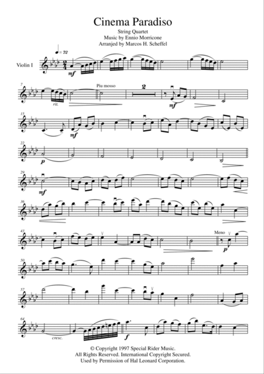 Cinema Paradiso String Quartet scores gallery preview page 6