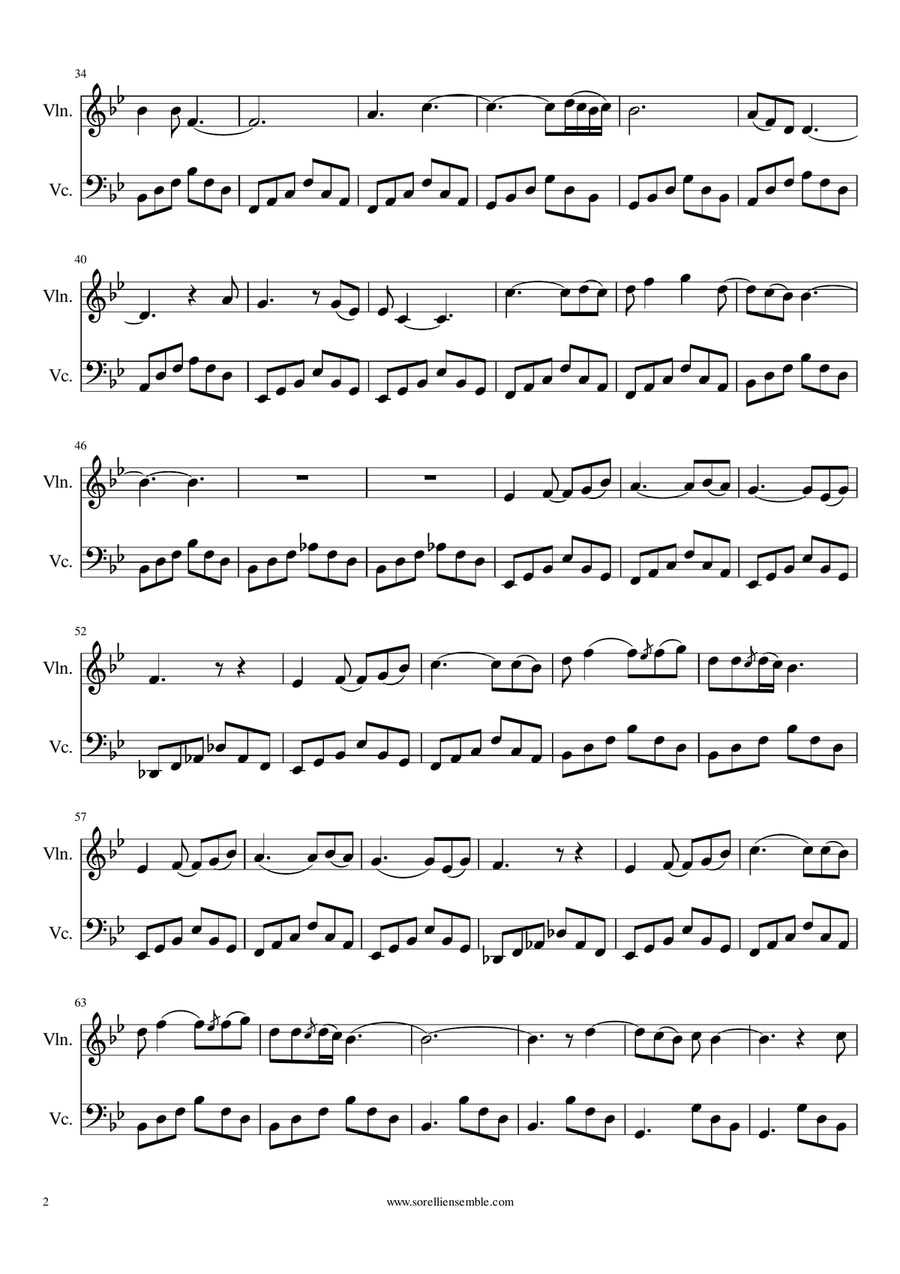 Unchained Melody Unchained Melody String Duet scores gallery preview page 2