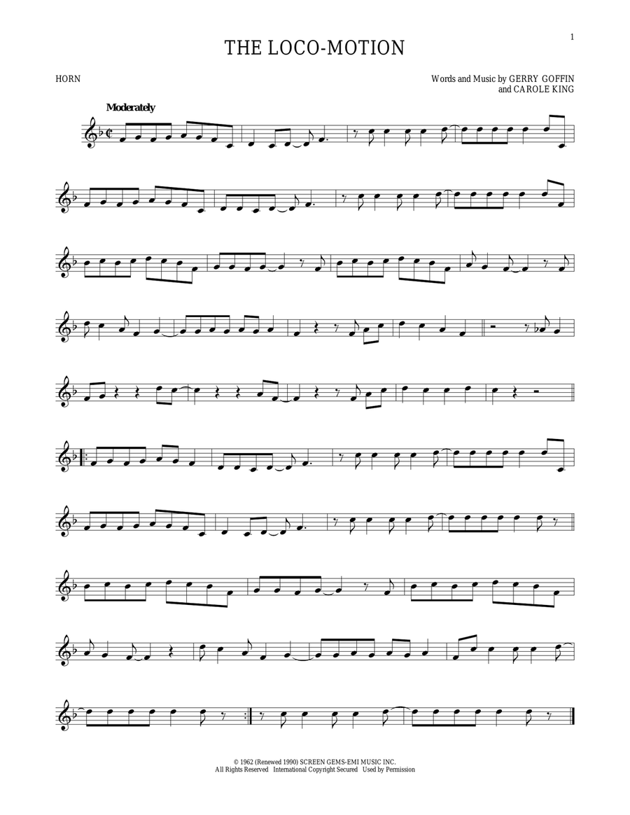 The Loco-Motion The Loco-Motion Horn Solo scores gallery preview page 1