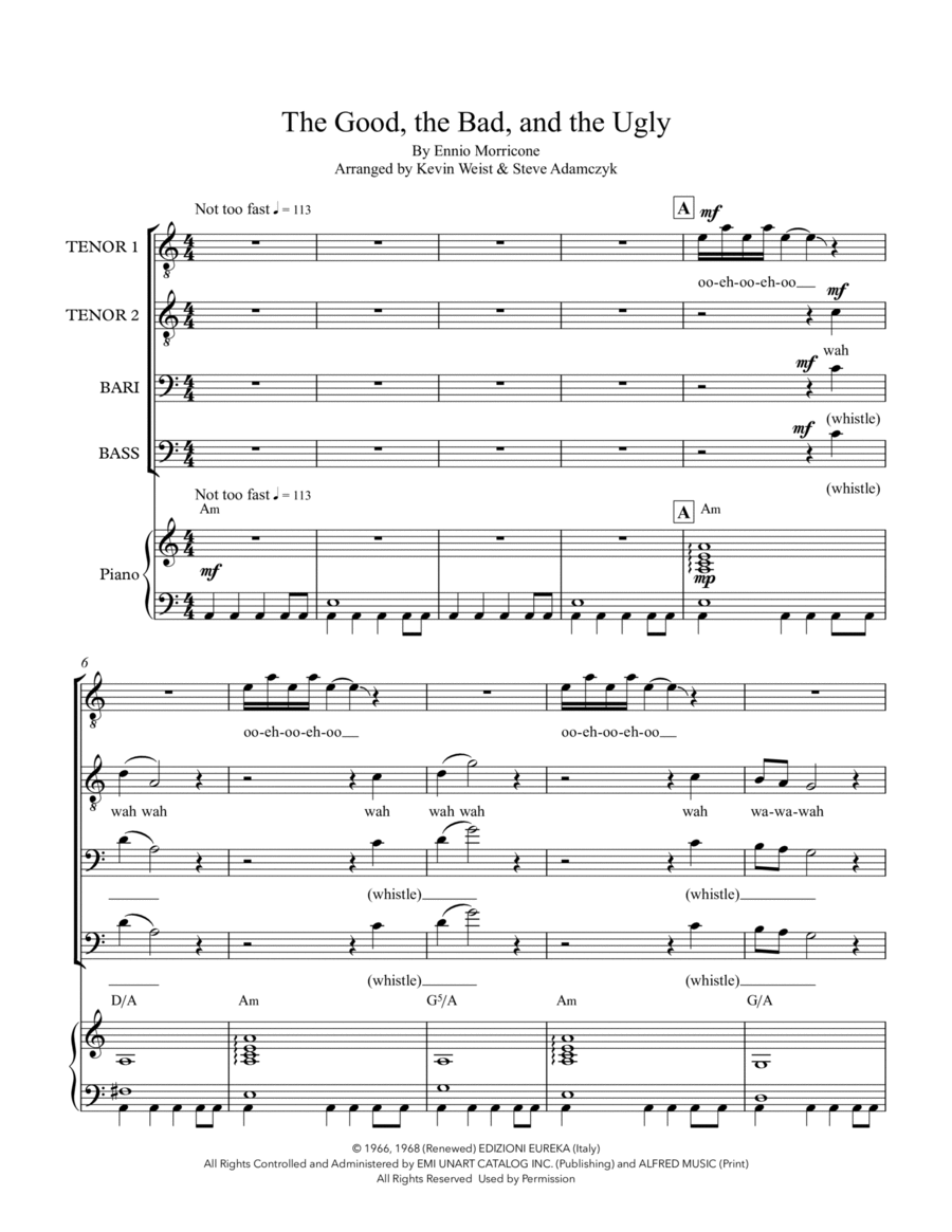 The Good, The Bad And The Ugly (main Title) TTBB scores gallery preview page 1