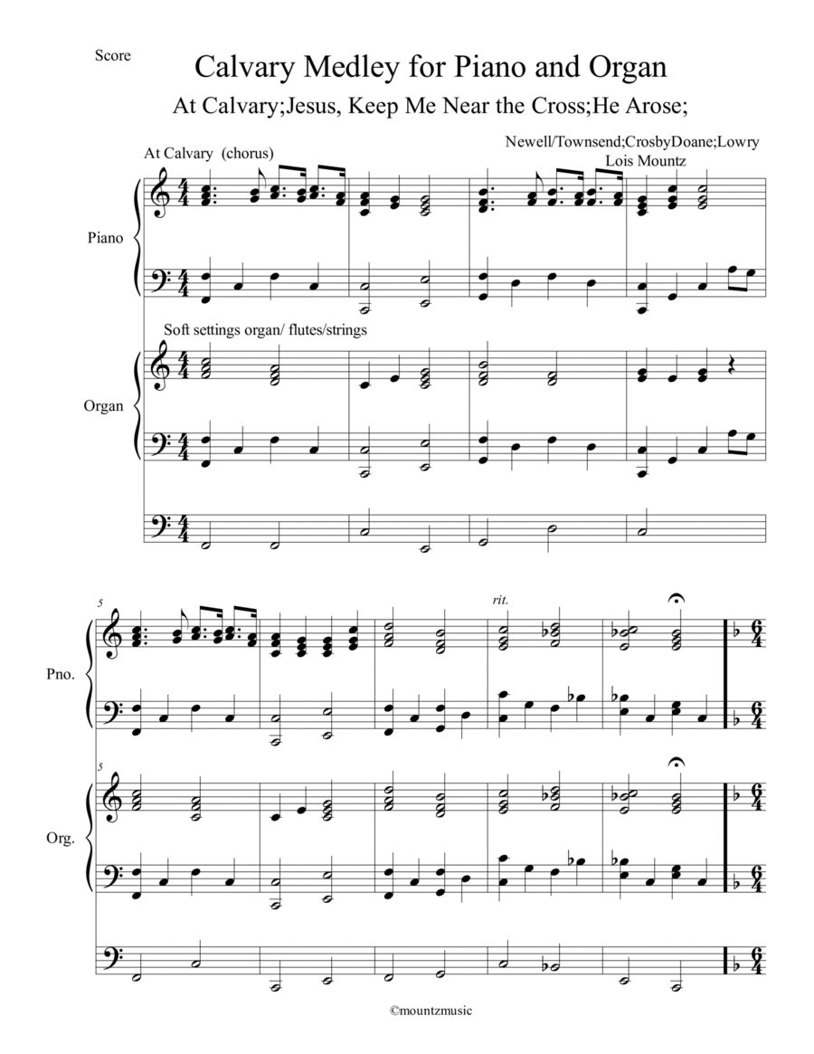 Calvary Medley for Piano and Organ