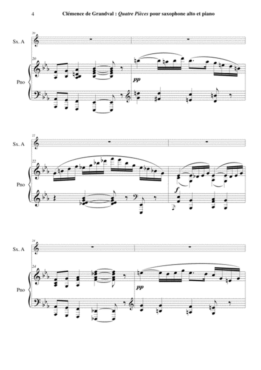 Clémenace de Grandval: Quatre Pièces (Four Pieces) for alto saxophone and pIano