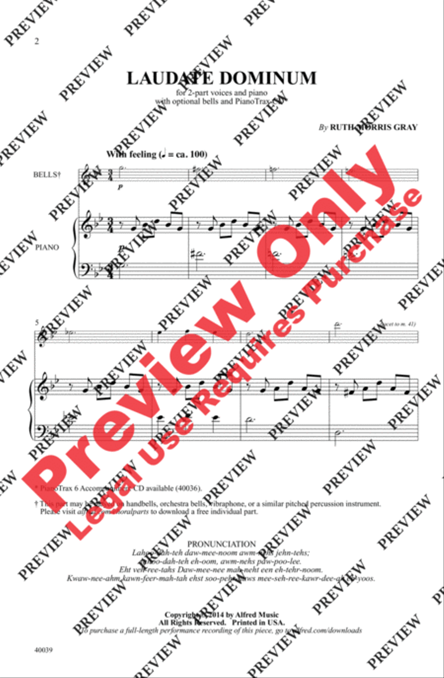 Laudate Dominum 2-Part scores gallery preview page 2