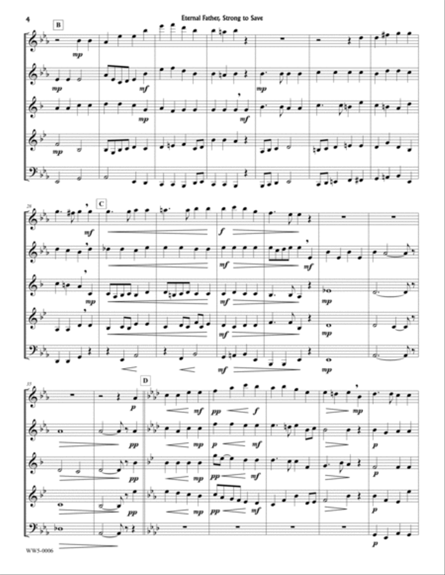 Eternal Father, Strong to Save (Navy Hymn) Woodwind Quintet scores gallery preview page 4