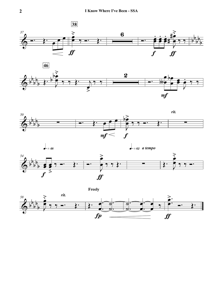 I Know Where I'VE Been Concert Band scores gallery preview page 2