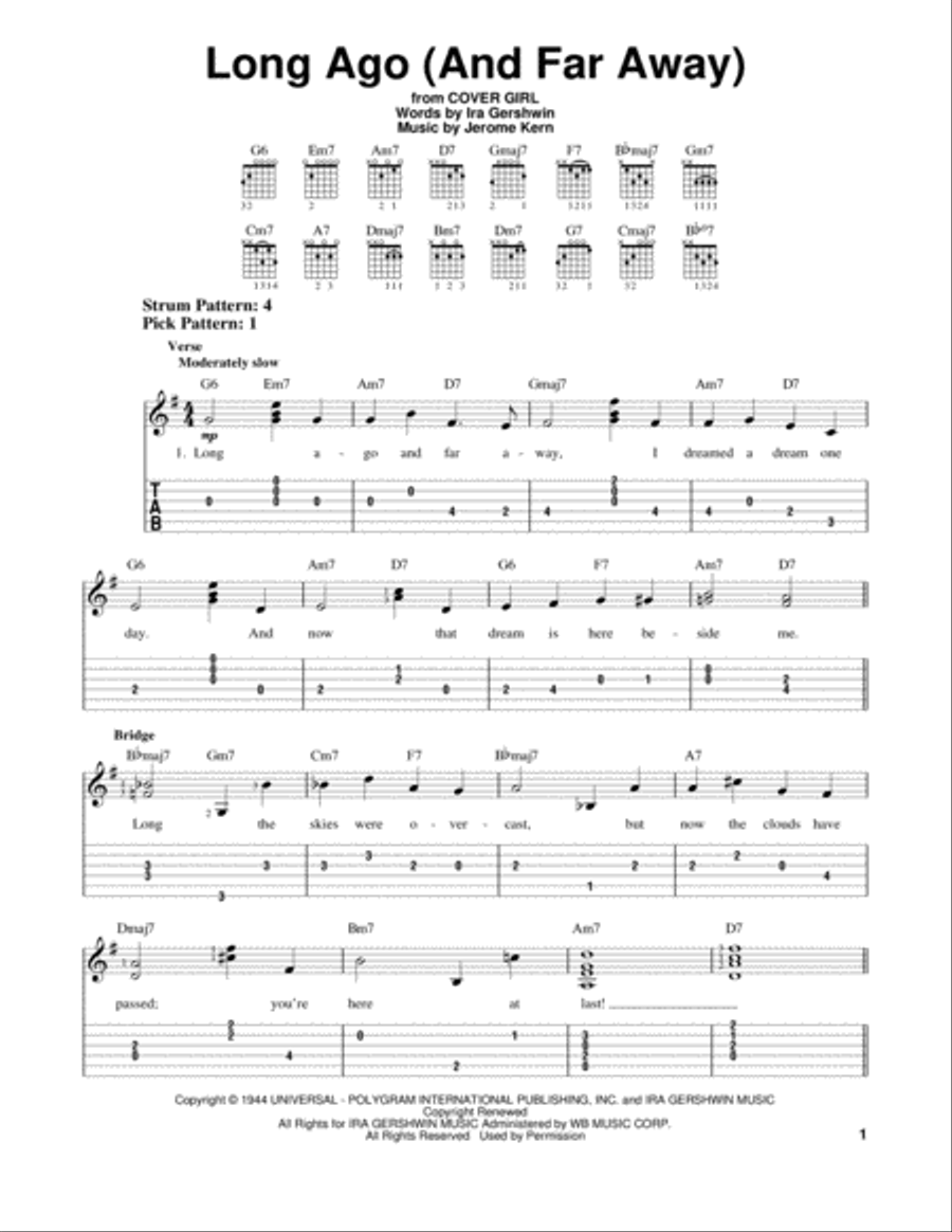 Long Ago (And Far Away) Long Ago (And Far Away) Electric Guitar scores gallery preview page 1