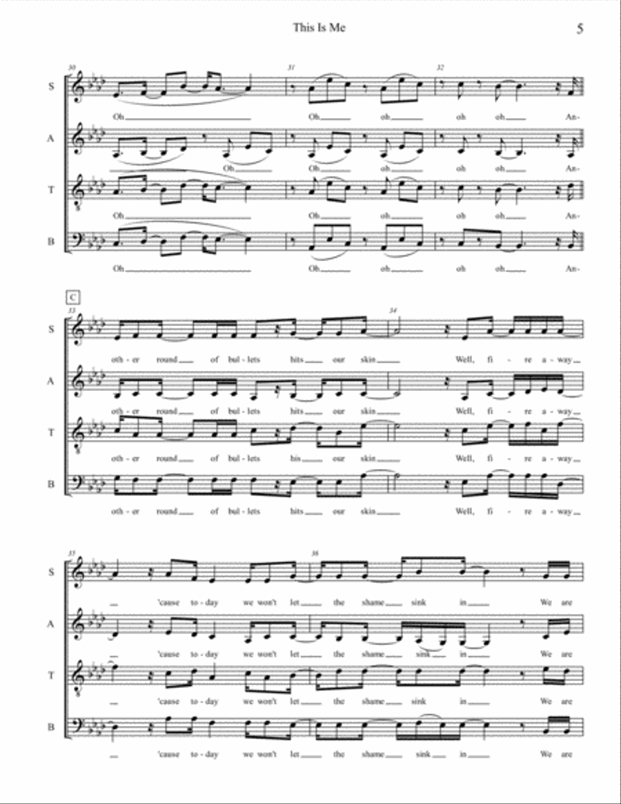 This Is Me This Is Me 4-Part scores gallery preview page 5
