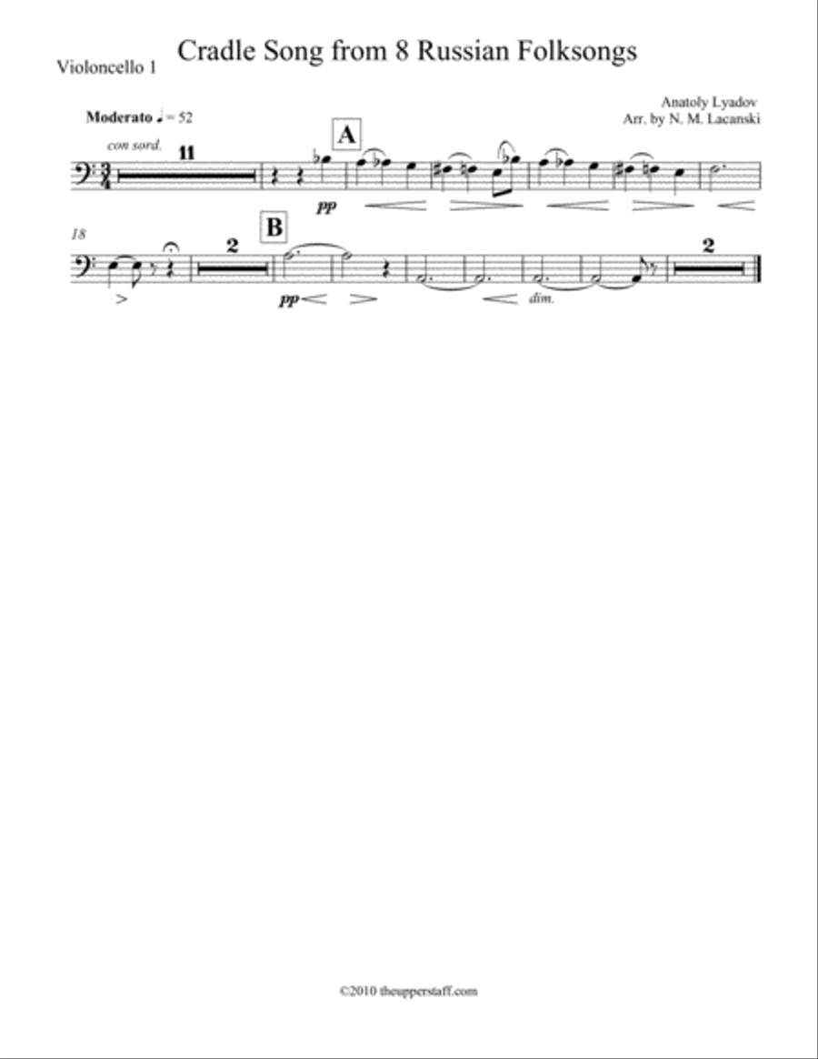 8 Russian Folksongs Cradle Song String Orchestra scores gallery preview page 3