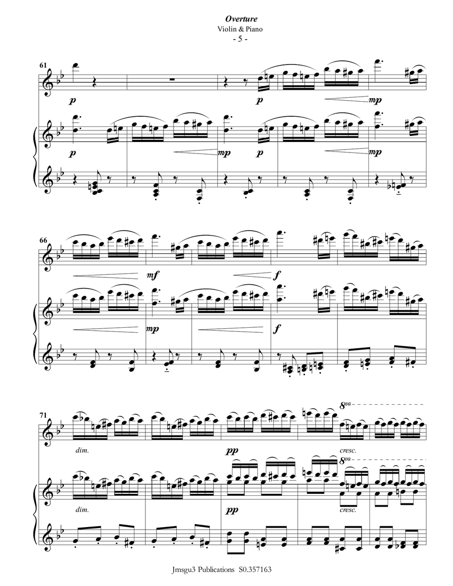 Tchaikovsky: Overture from Nutcracker Suite for Violin & Piano Violin Solo scores gallery preview page 6