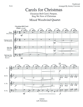 Carols for Christmas a Medley for Mixed Woodwinds