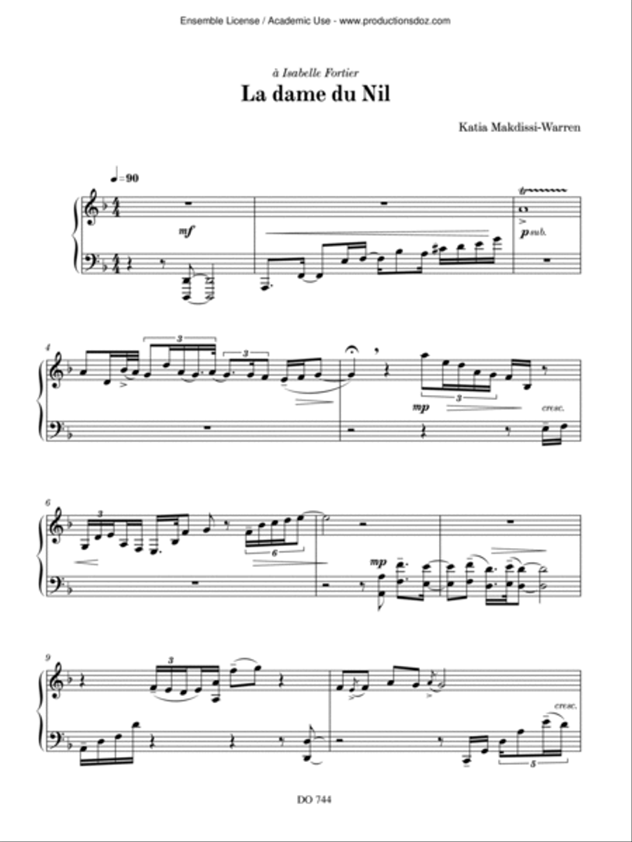 La dame du Nil Harp scores gallery preview page 3
