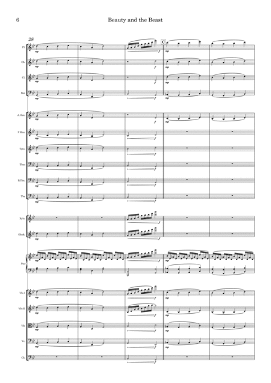Beauty And The Beast Prologue Full Orchestra scores gallery preview page 6