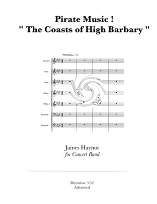Book cover for Pirate Music ! " The Coasts of High Barbary " for Concert Band