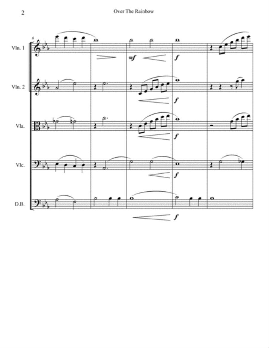 Over The Rainbow (from The Wizard Of Oz) String Quartet scores gallery preview page 3