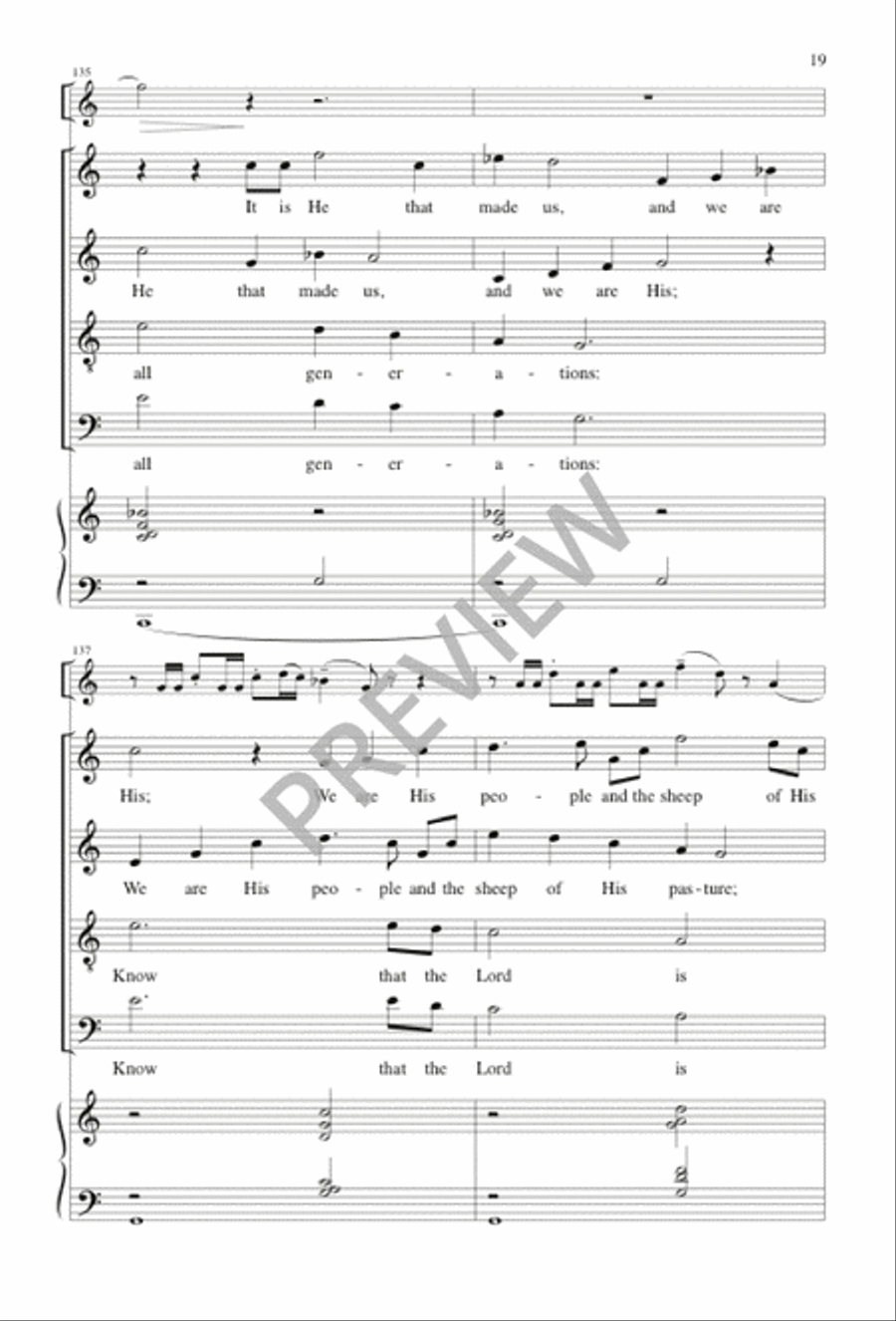 Know That the Lord Is God 4-Part scores gallery preview page 19