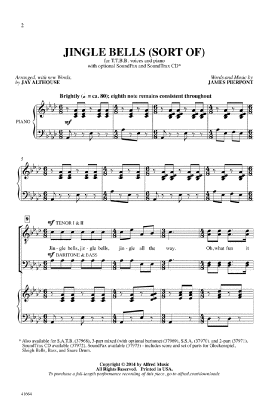 Jingle Bells (Sort Of) Choir scores gallery preview page 1