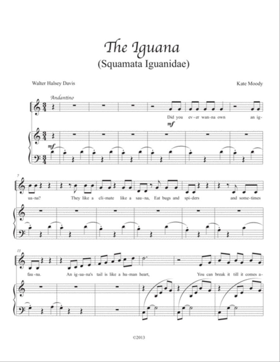 The Iguana (Squamata Iguanidae) (in C) Small Ensemble scores gallery preview page 2
