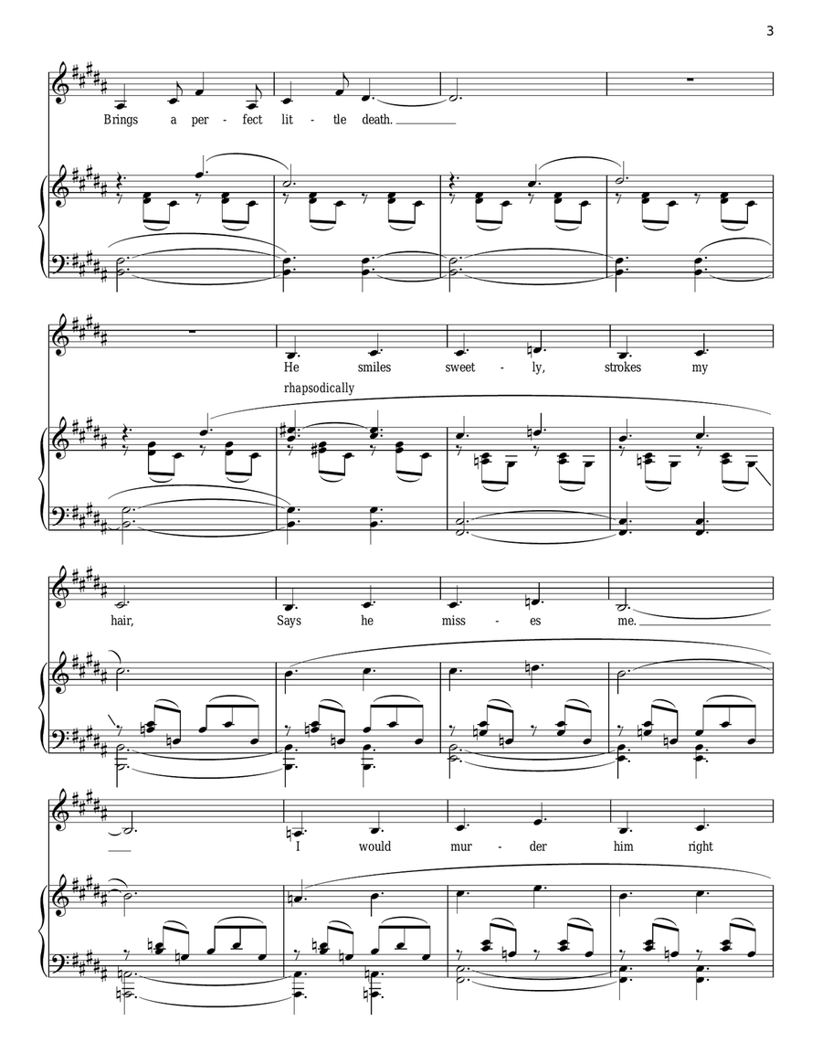 Every Day A Little Death Piano, Vocal scores gallery preview page 3