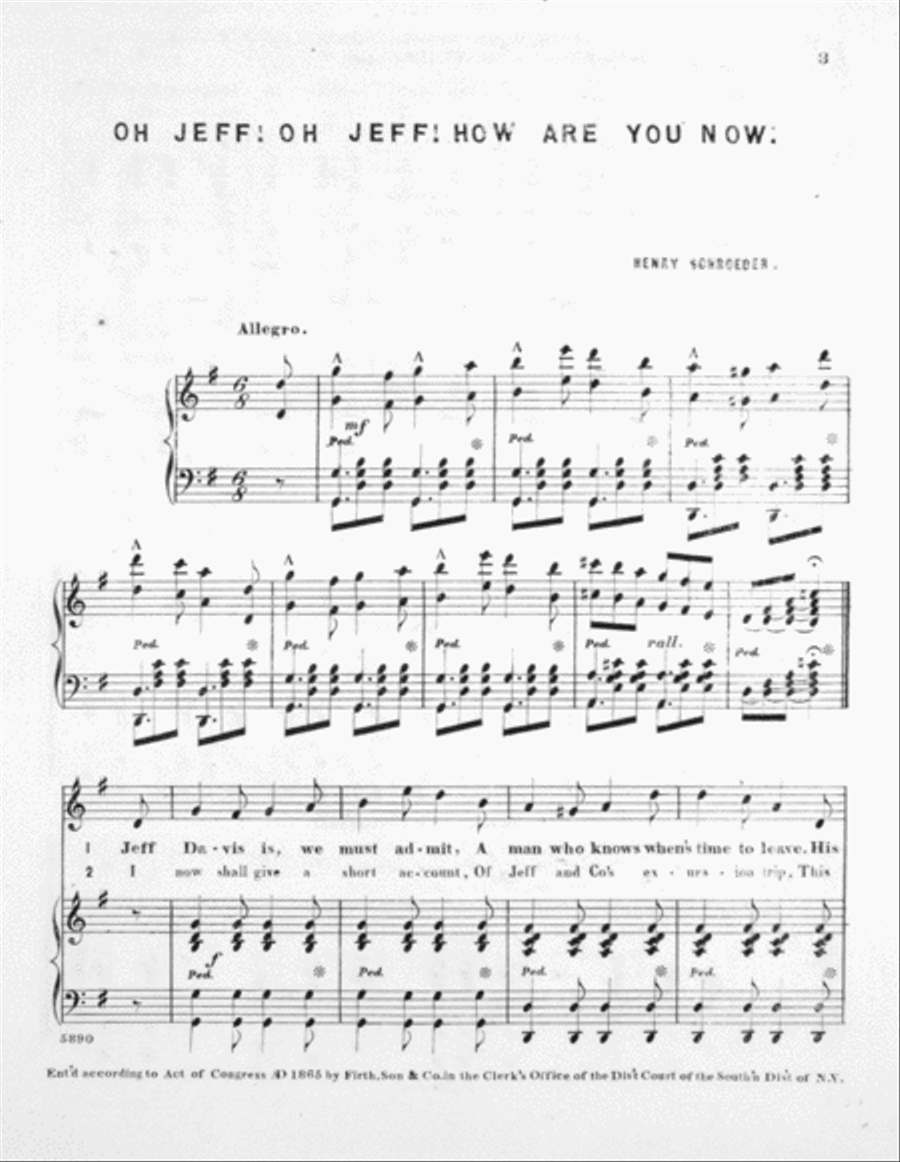 Oh Jeff! Oh Jeff! How Are You Now? Comic Song and Chorus Choir scores gallery preview page 2