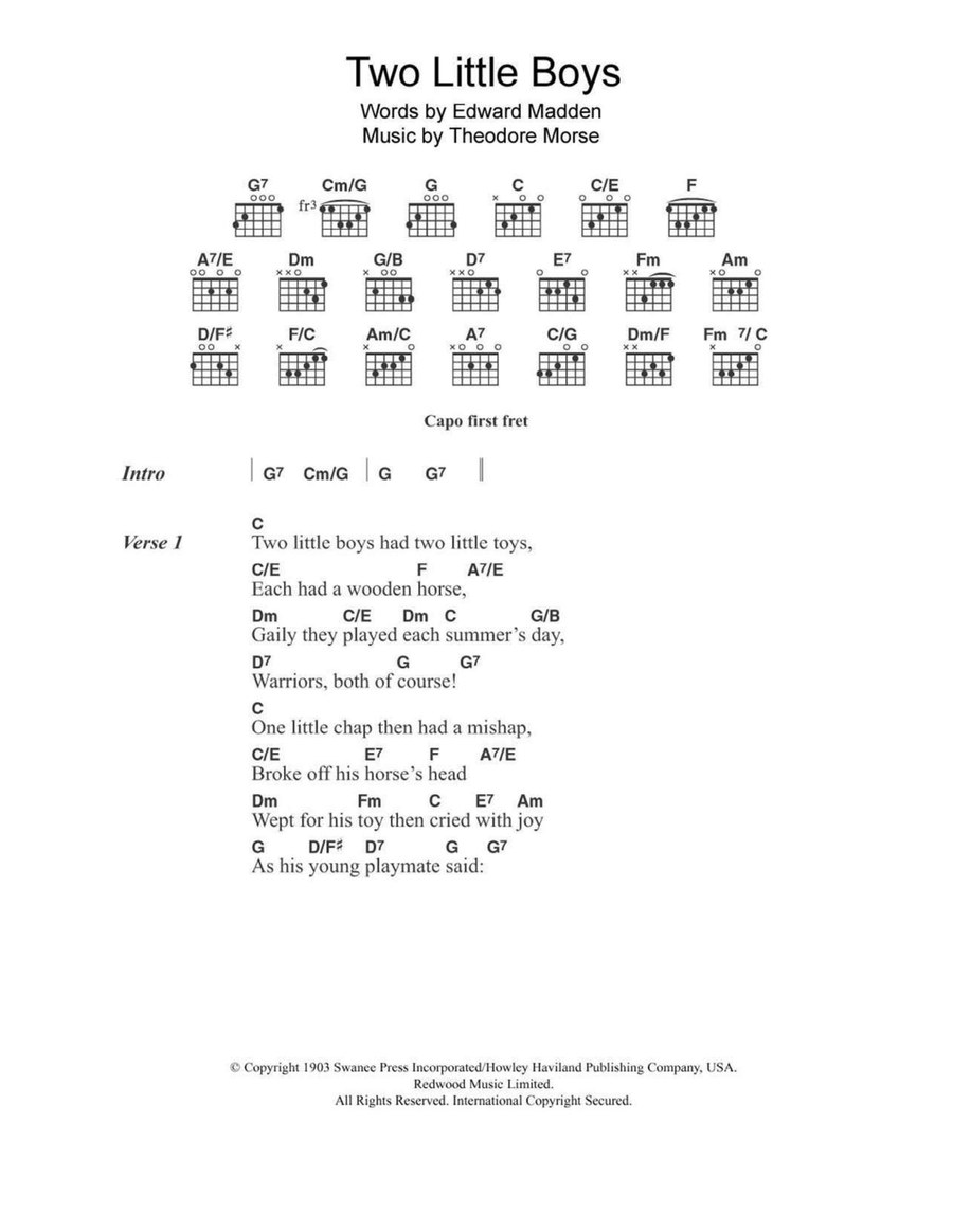 Two Little Boys Acoustic Guitar scores gallery preview page 1