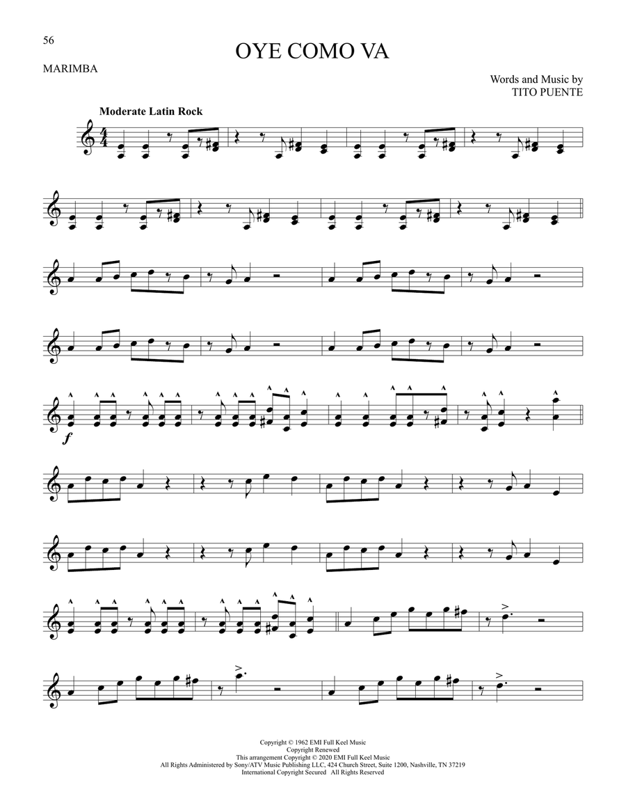 Oye Como Va Marimba scores gallery preview page 1