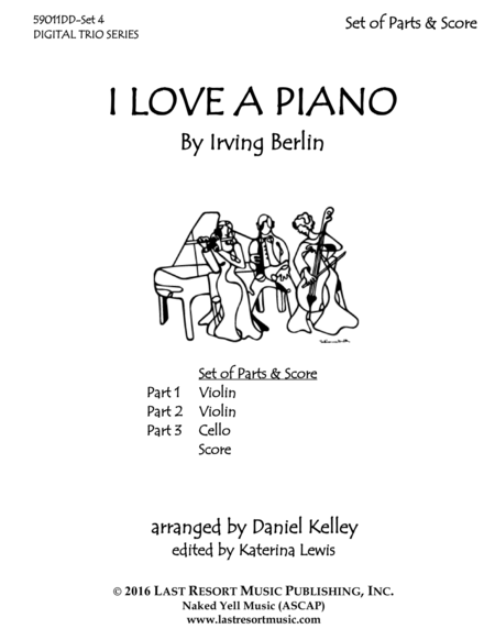 I Love a Piano for String Trio- Violin, Violin, Cello