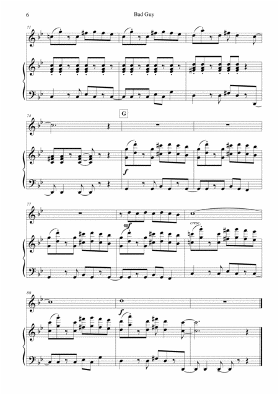 Bad Guy Small Ensemble scores gallery preview page 6