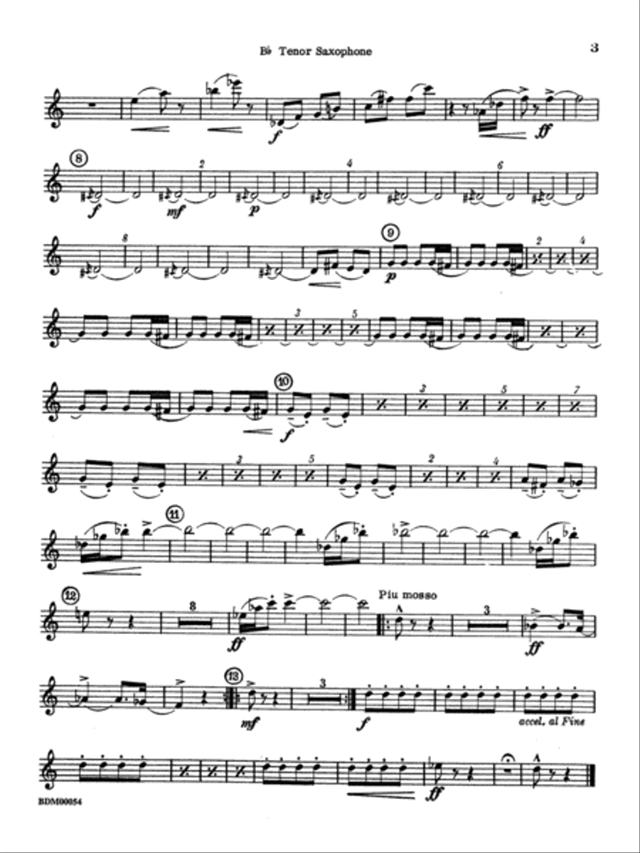 Symphonic Suite: B-flat Tenor Saxophone Concert Band scores gallery preview page 2