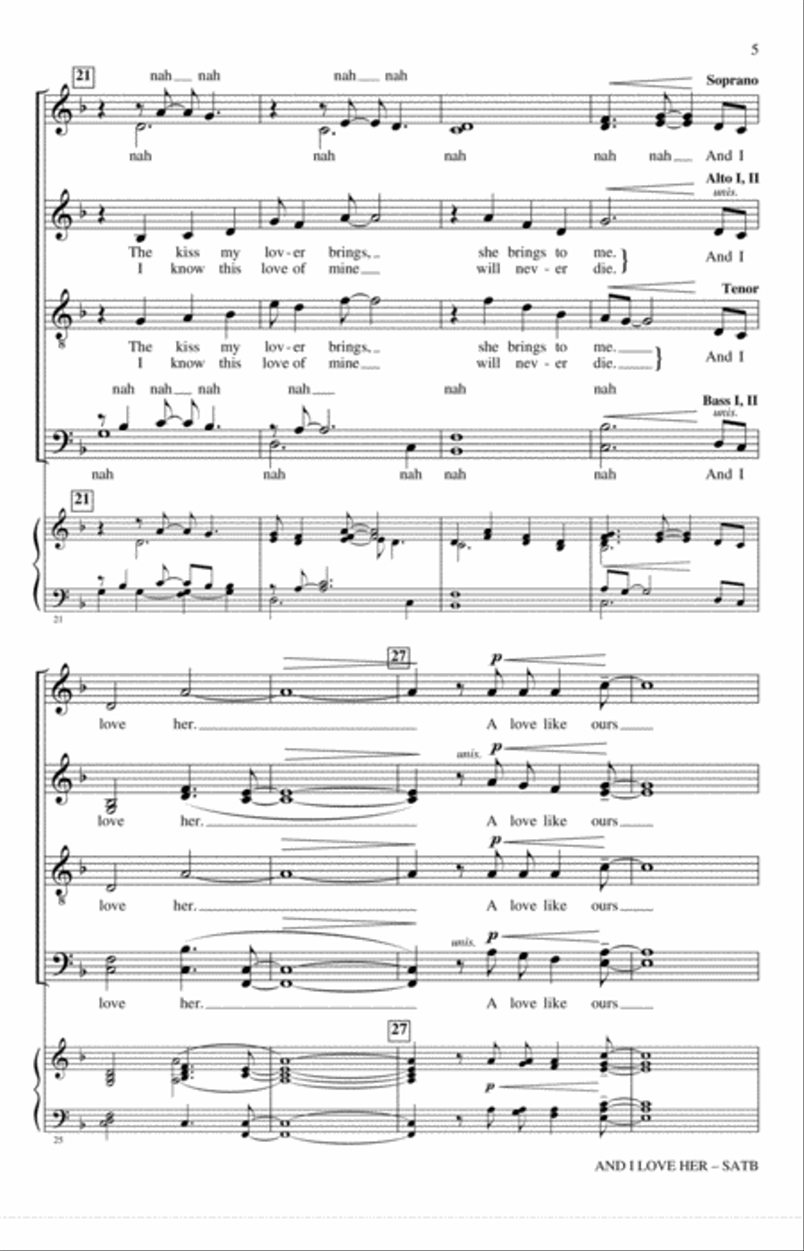 And I Love Her 4-Part scores gallery preview page 4