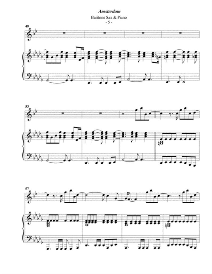 Amsterdam Baritone Saxophone scores gallery preview page 5