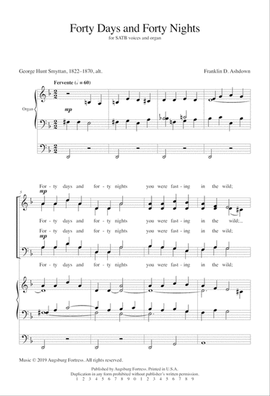 Forty Days and Forty Nights 4-Part scores gallery preview page 3