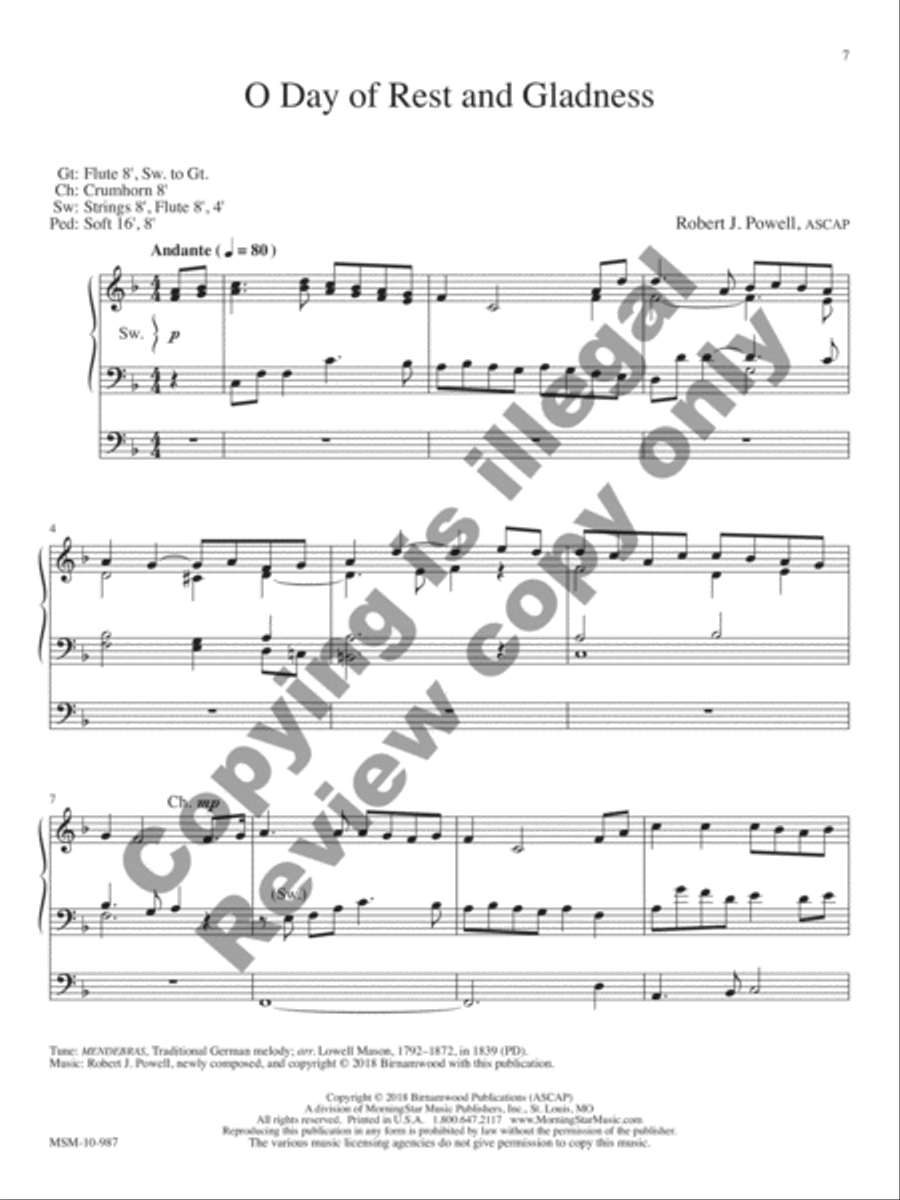 Prayerful Preludes, Set 10 Organ scores gallery preview page 14