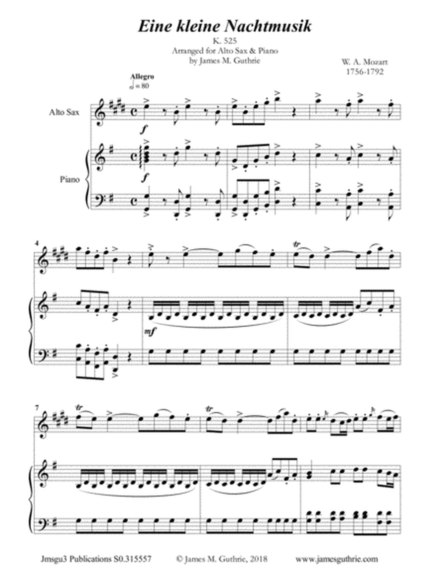 Mozart: Eine kleine Nachtmusik for Alto Sax & Piano image number null