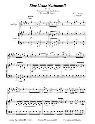 Mozart: Eine kleine Nachtmusik for Alto Sax & Piano