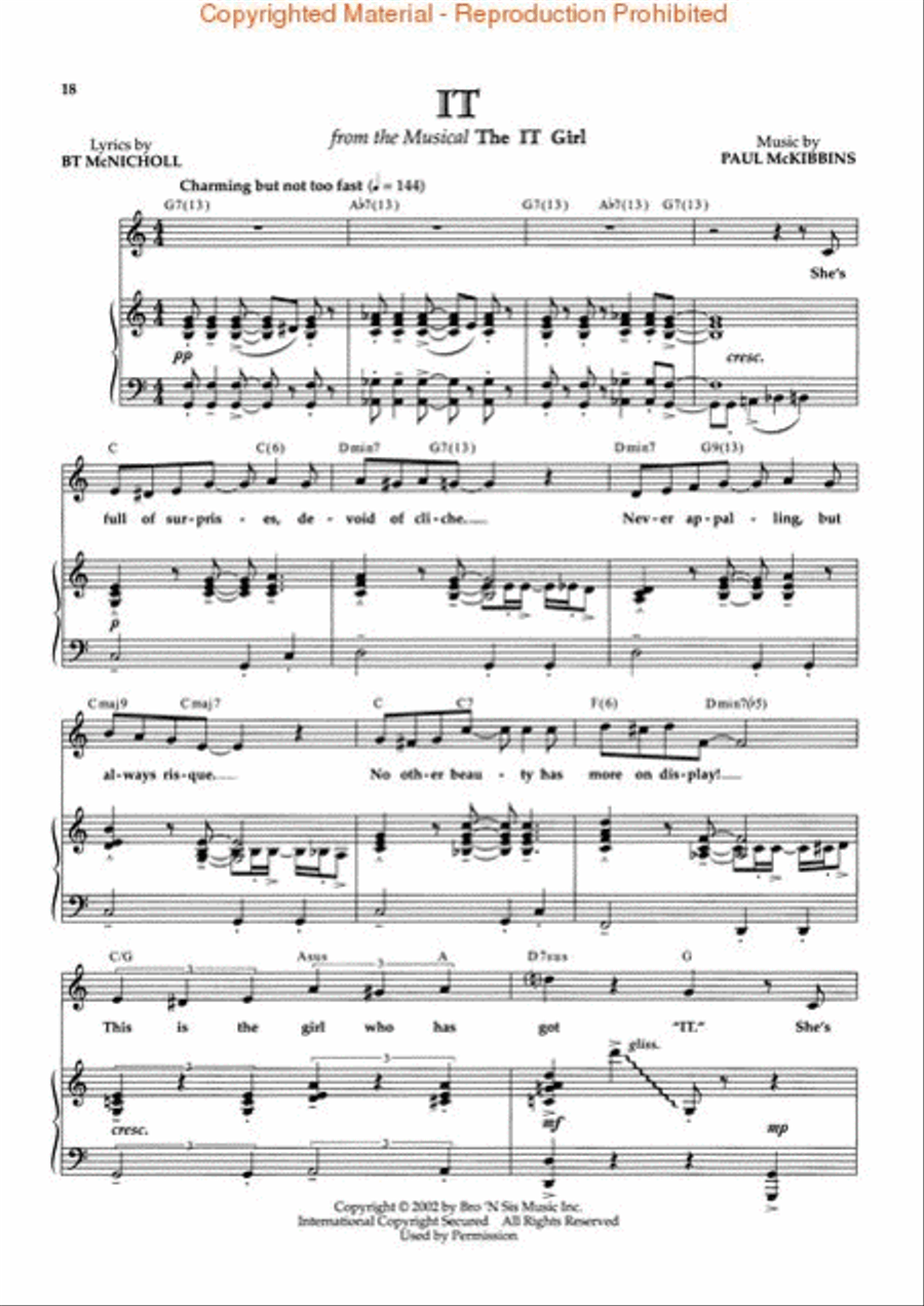The IT Girl Piano, Vocal scores gallery preview page 4