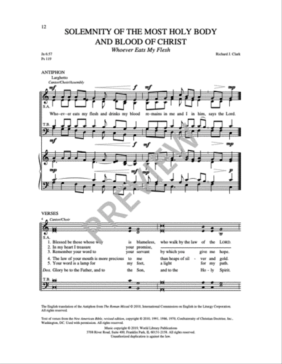 Communion Antiphons for Feasts and Solemnities - Volume 1 4-Part scores gallery preview page 20