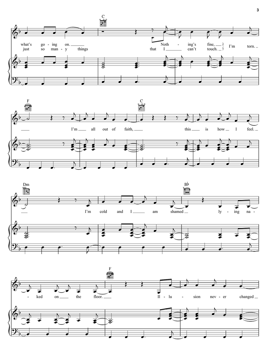 Torn Torn Piano, Vocal, Guitar scores gallery preview page 3