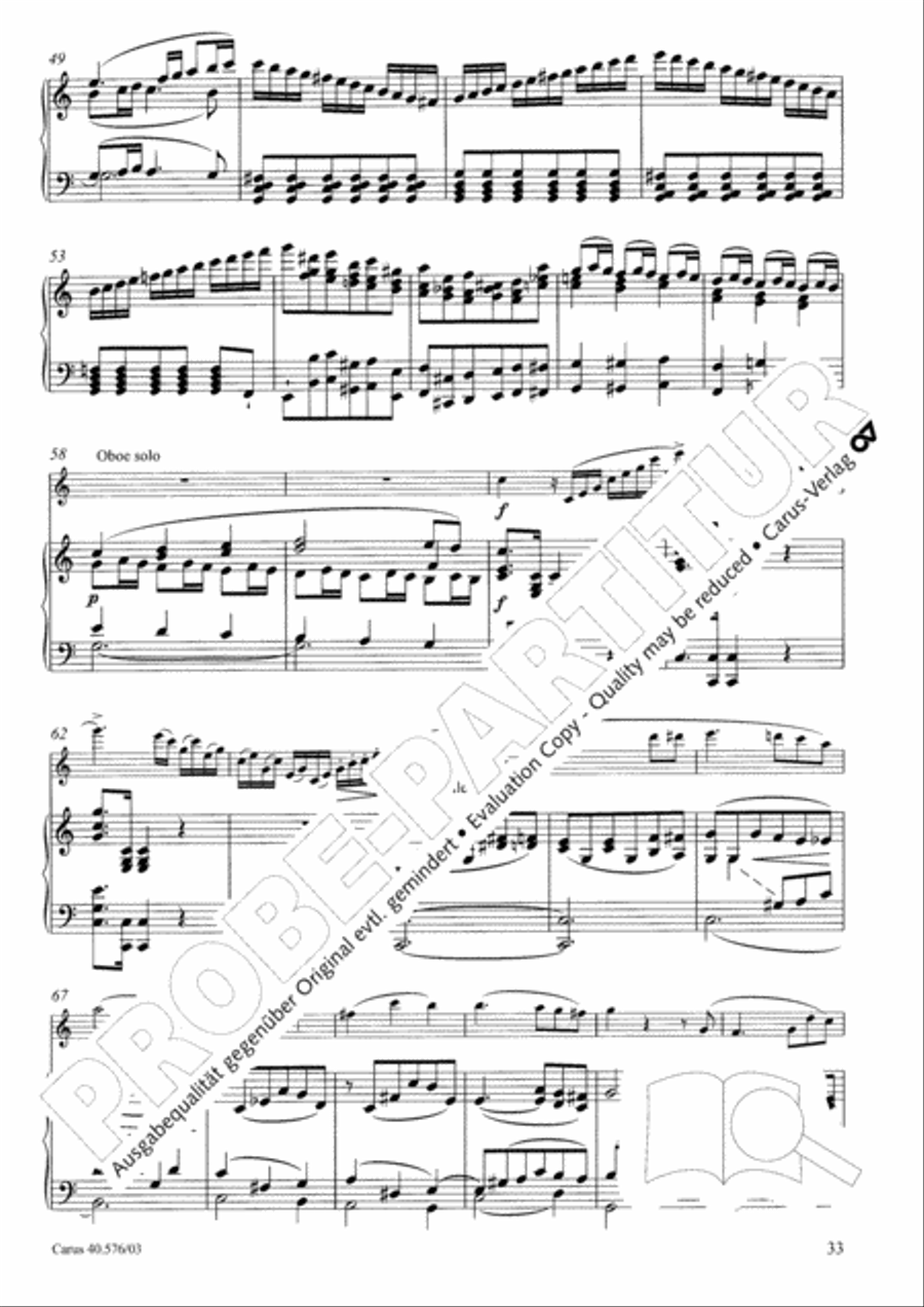 Oboe Concerto in A minor (Concerto per Oboe ed Orchestra in a) Clarinet scores gallery preview page 34