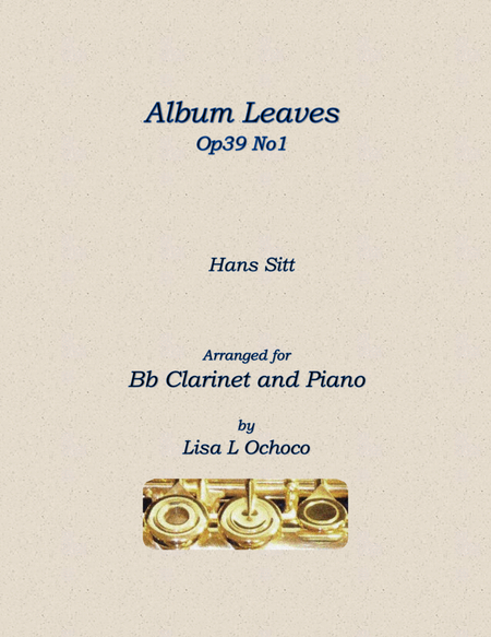 Album Leaves Op39 No1 for Bb Clarinet and Piano image number null