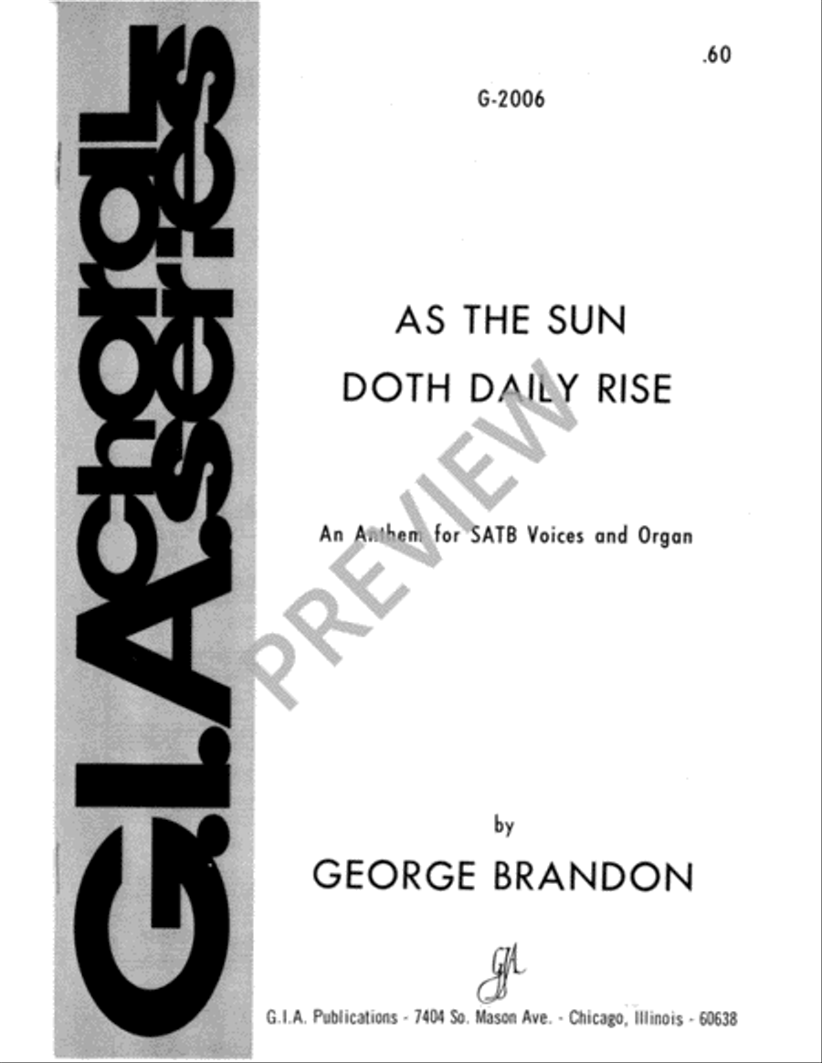 As the Sun Doth Daily Rise 4-Part scores gallery preview page 2